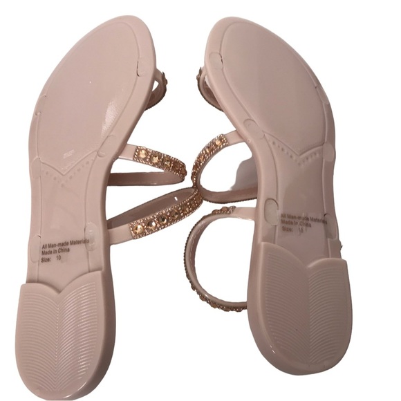 Nude Embellished Jelly Slides - Picture 12 of 14